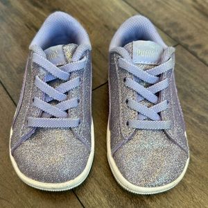 Toddler girl purple glitter pumas size 6